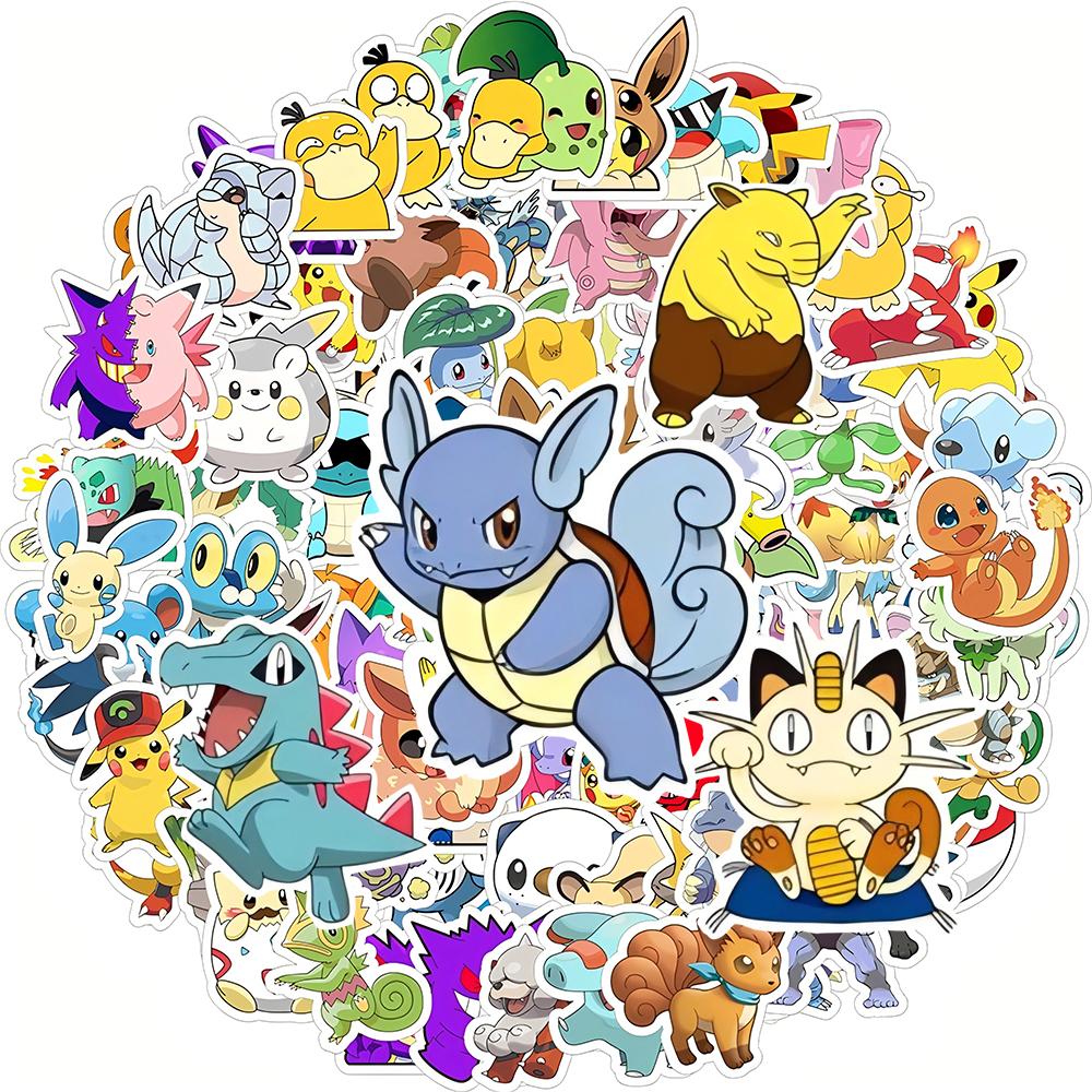 10/30/50/100pcs Cute  Cartoon Stickers Kawaii Pikachu Eevee Anime Graffiti Decals DIY Phone Water Bottle Luggage Sticker