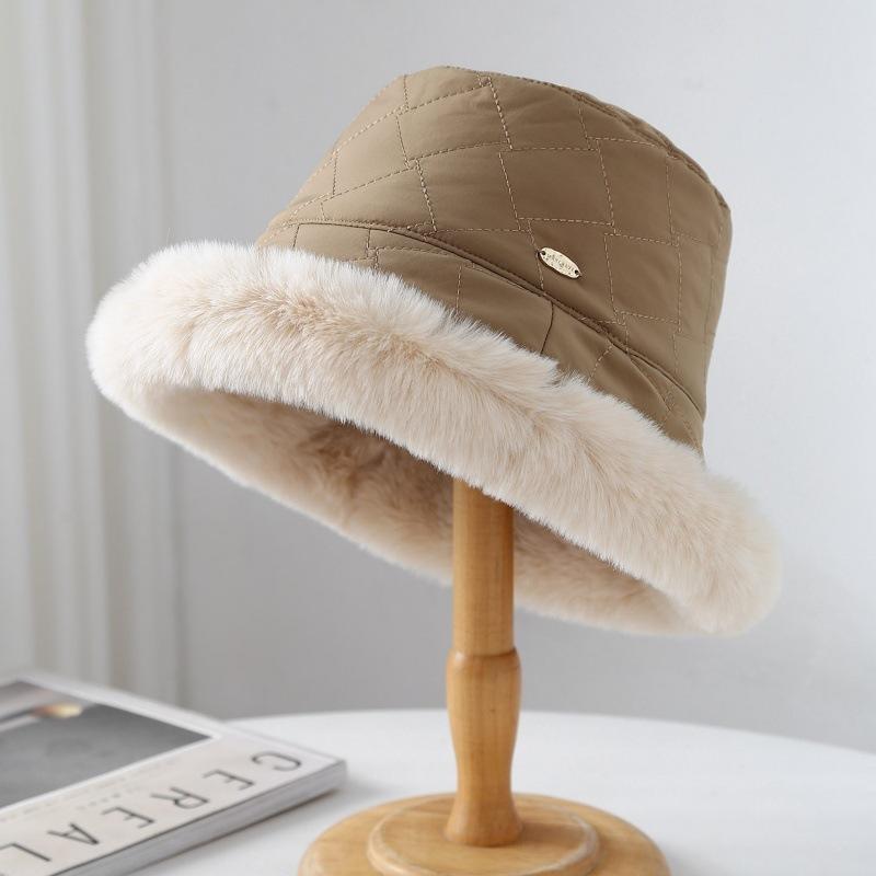 Women's Bucket Hat Winter Hats For Women Plush Fisherman Cap Simple Keep Warm Fashion Accessories Headwear