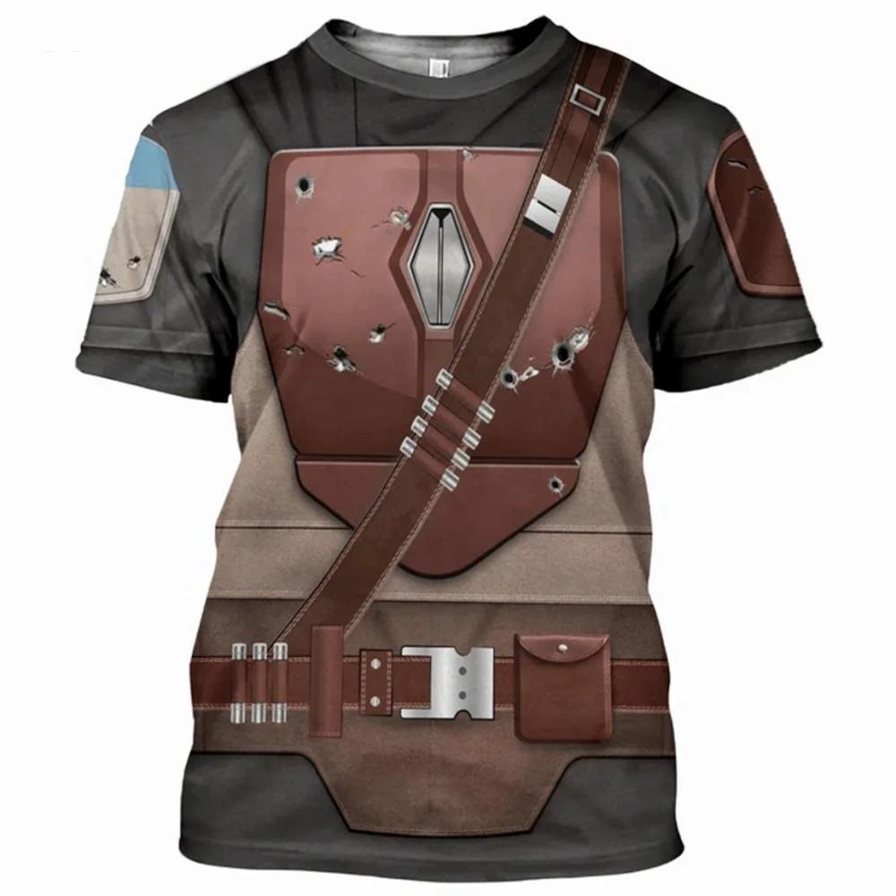 Summer Fashion Comfortable Loose Round Neck Short Sleeve Large Size T-shirt Creative Armor Role Playing 3d Printed Men's Casual Sports T-shirt