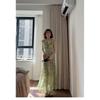Summer Beautiful Atmosphere New Unique Beautiful Long Dress Green Floral Temperament Thin Dress Children's Leisure