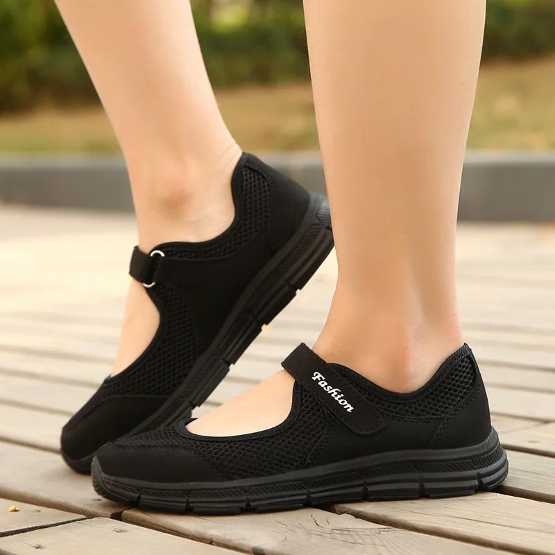 Classic Summer Women Casual Shoes Soft Portable Sneakers Walking Shoes Flat Soles for Women Breathable Slip On White Shoes Mujer