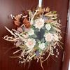 Lifelike Silk Flower Wreath with Foliage Charming Artificial Flower Wreath Adornment for Festive Celebrations or Events