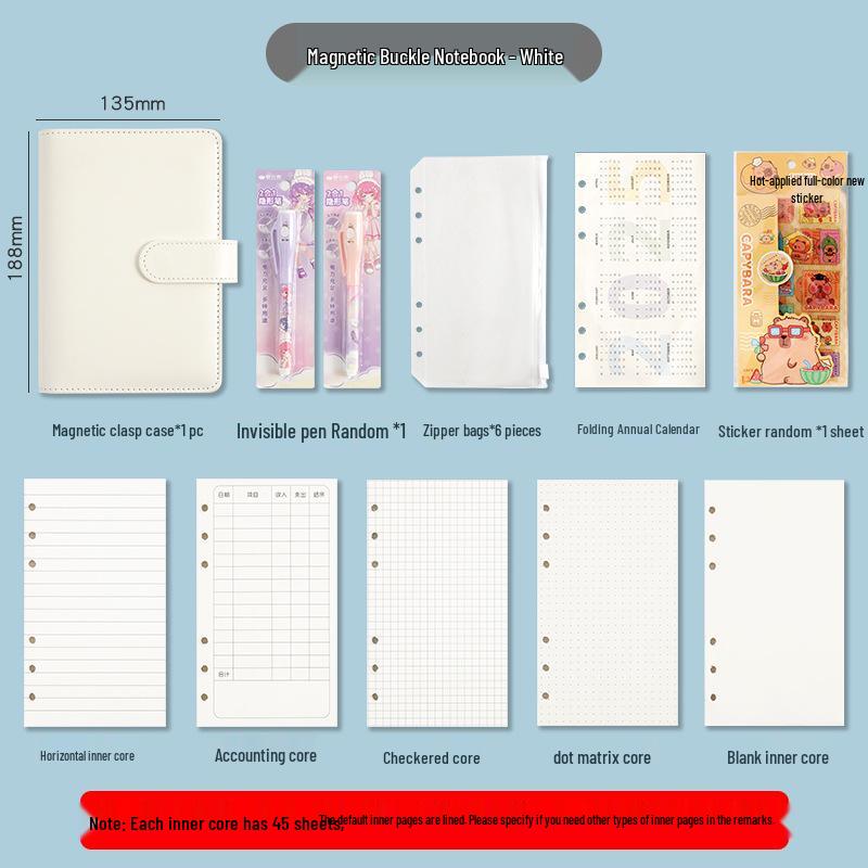 2025 A6 Password Lock Diary with Foldable Pages - Student Check-in & Storage Memo Book
