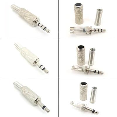 2Pole 3Pole 4Pole 3.5mm Male Headphone Plug Mono Stereo Audio Solder Cable Connector Earphone Jack Metal Repair Adapter