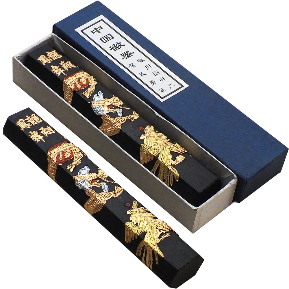 

Тушь Тан Long Xiang Feng Mai 2 автомобиля x набор из 2 штук Сосновая дымная тушь в парчовой коробке Тушь Хуэй из Китая Сделано Ху Кайвэнем Хуэйчжоу Хуаншань сосновая дымная тушь