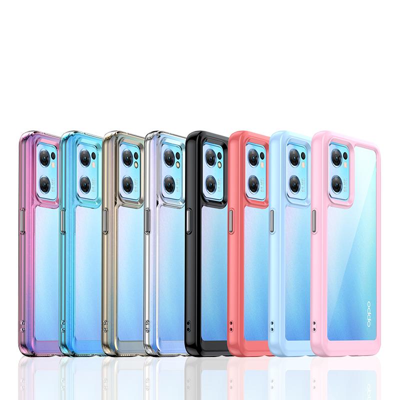 For OPPO Reno 7 5G Case For OPPO Reno 7 Pro 5G Cover Funda Hard Translucent Soft Frame Shockproof Clear Case OPPO Reno 7 5G