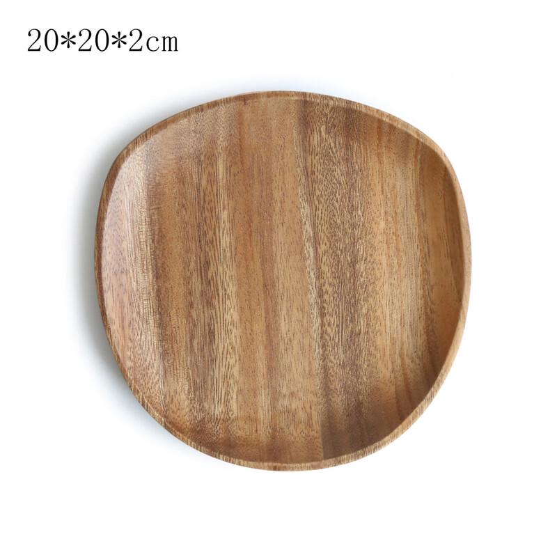 Japanese Style Acacia Wood Irregular Snack Dessert Plate