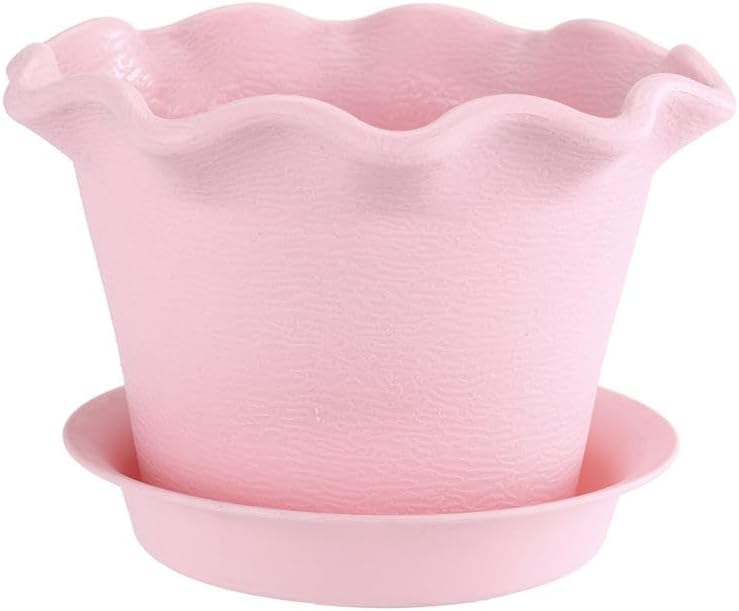 

Пластиковый держатель для цветочного горшка в форме лепестка для домашнего офиса и сада, розовый с подносом