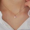 Loveenb [14K Gold] Rosy Square Lab Diamond Pendant