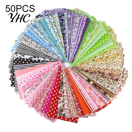 30/50Pcs 10cmx10cm Floral Print DIY Patchwork Cloth Sewing Quilting Material