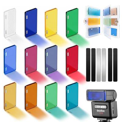 Godox MA02 Magnetic Accessory Godox iT32 Filter Set with Magnetic Color Filter Set for Includes Transparent Storage Case Kit (Compatible