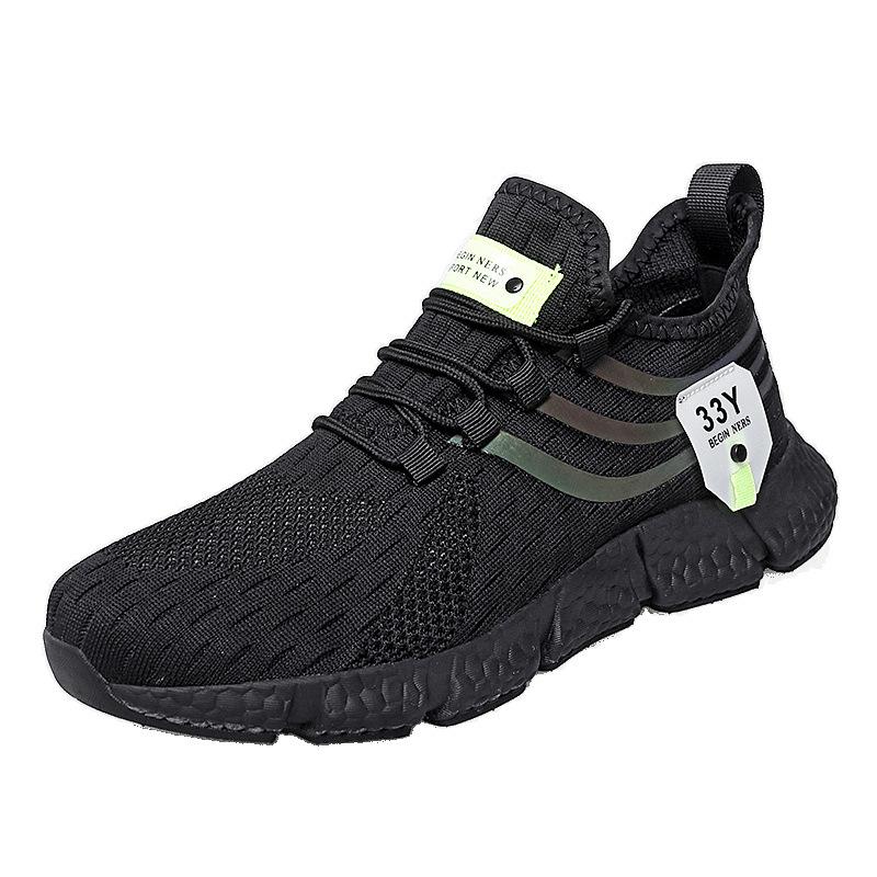 2025 running shoes men's soft soles men's and women's fly-woven mesh sports shoes men's breathable popcorn soles men's shoes 2025
