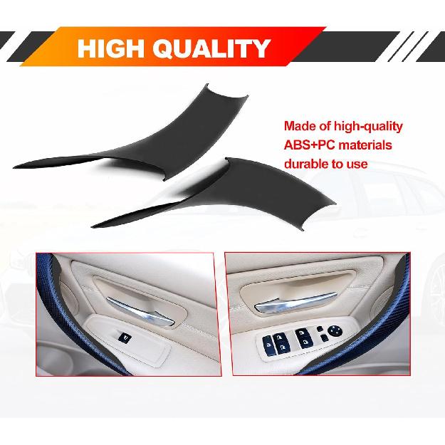 2PCS Door Handle Covers Left Front and Right Front Compatible with BMW 320, 328, 330, 335, M3 2012-2018 & BMW 428, 435, M4 2014-2017(Black)