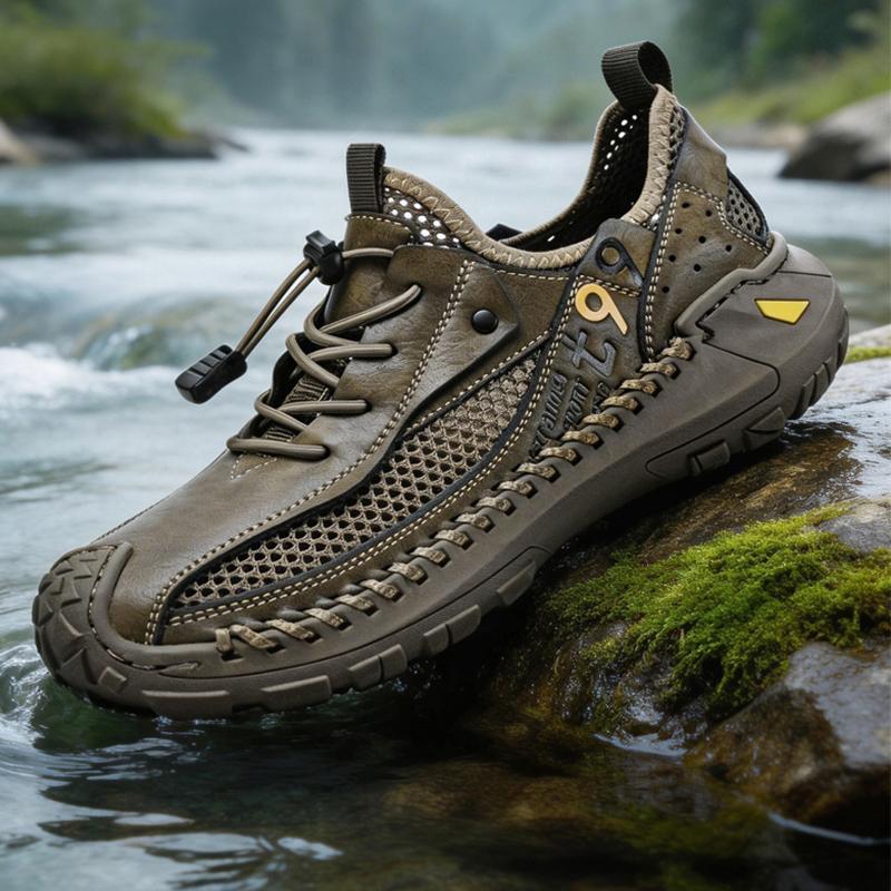 Men's Outdoor Mesh Hiking Shoes Breathable Non-slip Quick-dry Wading Shoes for Summer Trekking Walking Fishing Water Sneakers