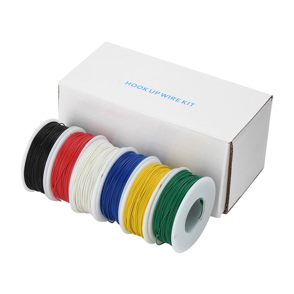 AWG Electric Wire, 6 Colors Stranded Tinned Copper Flexible Silicone Hookup Wire Kit for Electrical DIY/Car