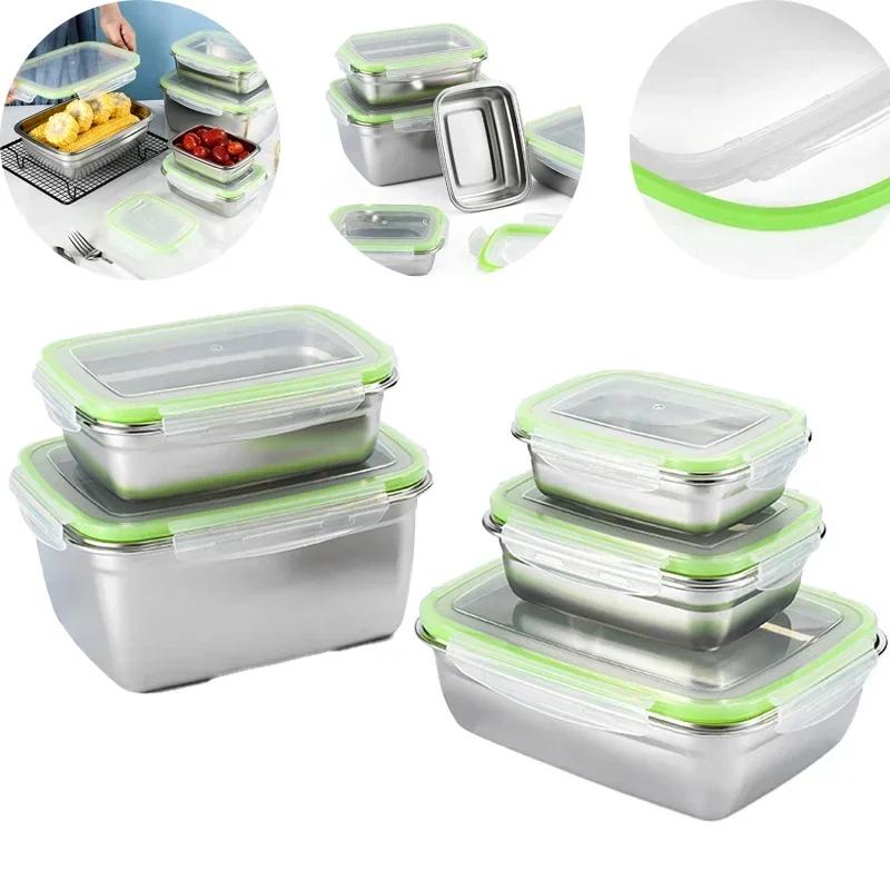 Pojemnik ze stali nierdzewnej do przechowywania świeżości Pojemnik na owoce z pokrywką Pojemnik na pierogi Pojemnik do przechowywania w lodówce Szczelny pojemnik do przechowywania