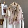 Autumn and winter new retro horse jacquard scarf women's thickened warm neck protection scarf versatile outer shawl