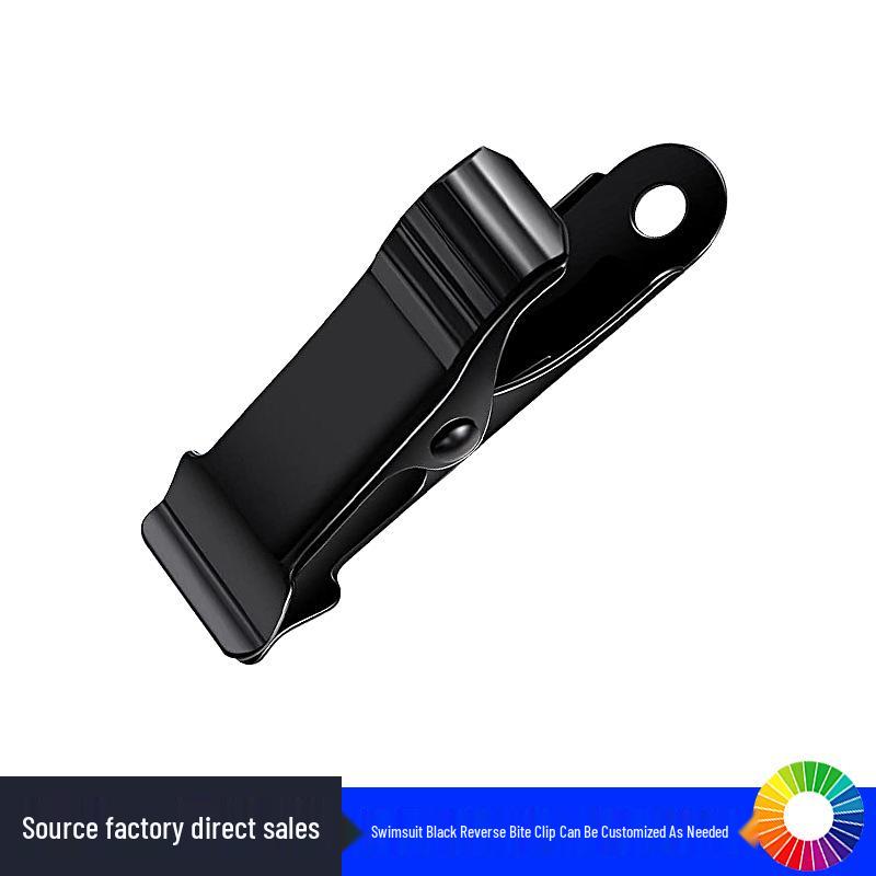 Black Metal Alligator Clip Hanger with Long Tail & Reverse Jaw 3.5MM Tail Hole Reverse Jaw Clip