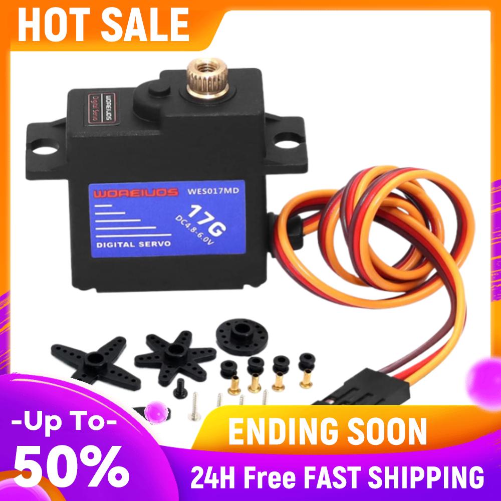 

17G Metal Gear Servo with Servo Horn for Axial SCX24 Car Boat Model for 1/18 RC Car Ducted Plane Fixed-Wing Robot Boat China Mainland