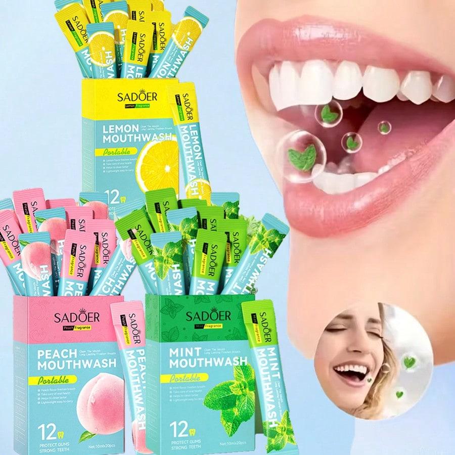 20pcs Fruit Flavored Mouthwash, Disposable Mouthwash, Fresh Breath, Clean Teeth, Protect Oral Health