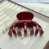 Ancola Wine Red Polka Dot Acrylic Claw Hair Clip