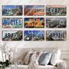 Retro National City Plaques Metal Plate Chile Brazil Mexico Metal Tin Signs Garage Car Club Living Room Home Wall Decor