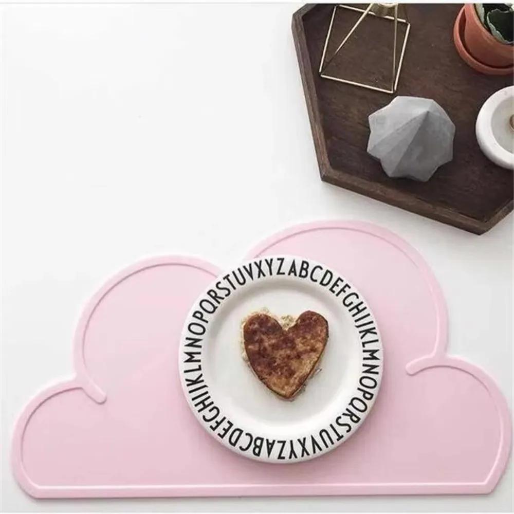 Cloud Shape Children Place Mat Waterproof Heat Insulation Silicone Plates Pad Easy Cleaning Non-Slip Kids Plate Mat