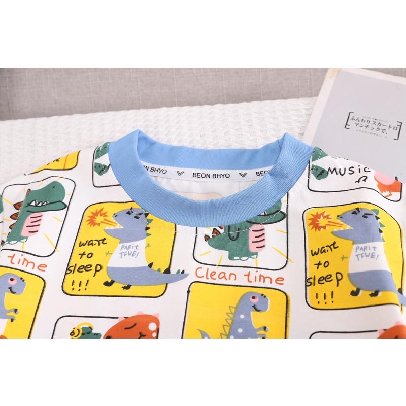 Baby Clothes Set Summer Breathable T-shirt Cartoon Dinosaur for Baby Boy Full Print Short Sleeves Elastic Waist Shorts Top+shorts Sets