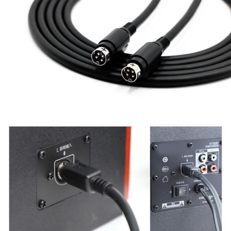 4Pin DIN Male Speakers Cable For R1700BT R1600TIII Speakers High Fidelitys Sound Wire Copper Shielding ABS Housing