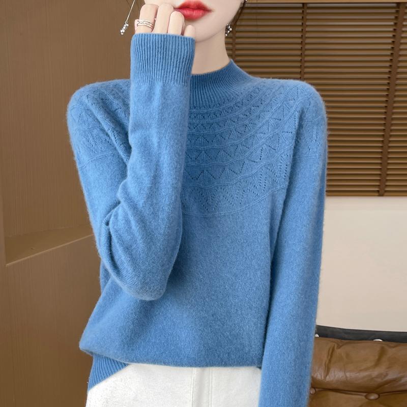 Pulover de cașmir pentru femei cașmir Qinghe 30% cașmir 70% lână cald și la modă versatil toamnă și iarnă