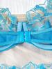European & American Mesh Floral Embroidery Underwire Push-Up See-Through Temptation Lingerie Stocking Set.