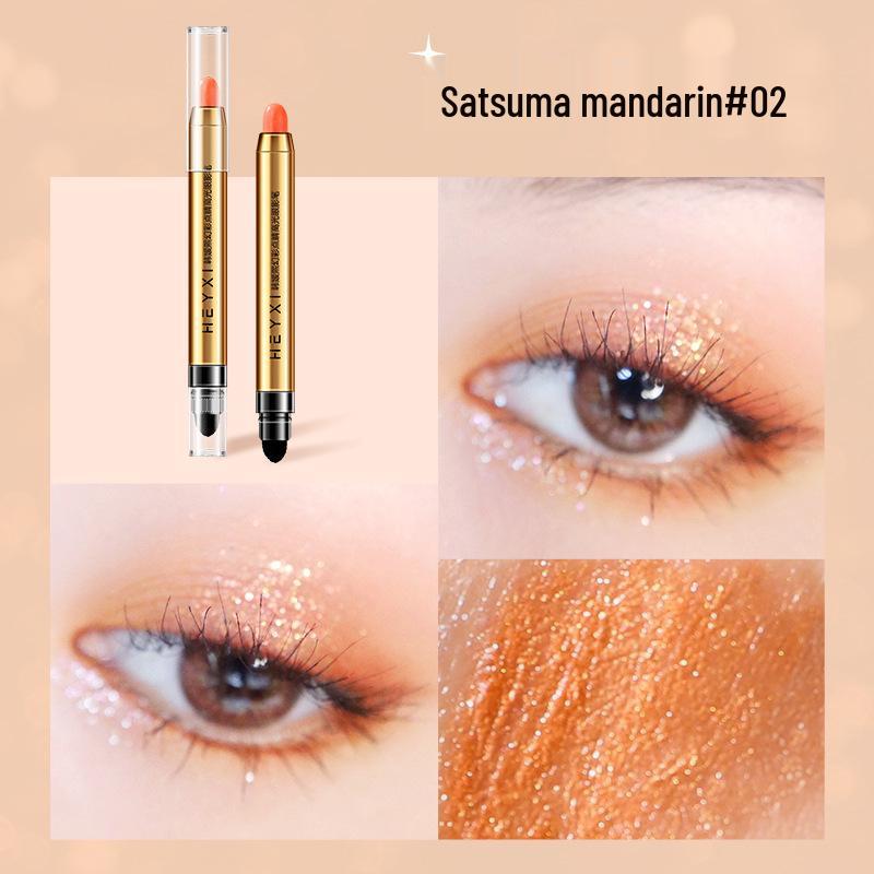 HEYXI Han Yuanyi Smudge-proof Highlighting Eyeshadow Stick - Brightening Under-eye Pen with Fine Shimmer, Double-ended for Easy Eye Makeup