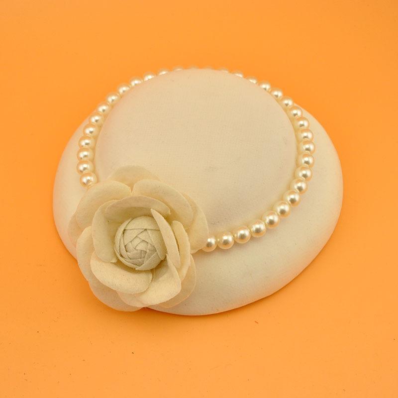French Simple Pearl Top Hat British Celebrity Elegant Cheongsam Dinner Dress Night Shanghai Girls Catwalk Headdress