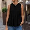 Women's Color Pleated Slimming Loose Vest Shirt