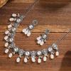 Boho Chic Beaded Tassel Choker Necklace & Retro Earrings Set for Women