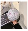 2024 New Bag Women's Shoulder Messenger Small Round Bag Basketball Bag Geometric Pattern Chain Messenger Bag Personalized Women's Bag