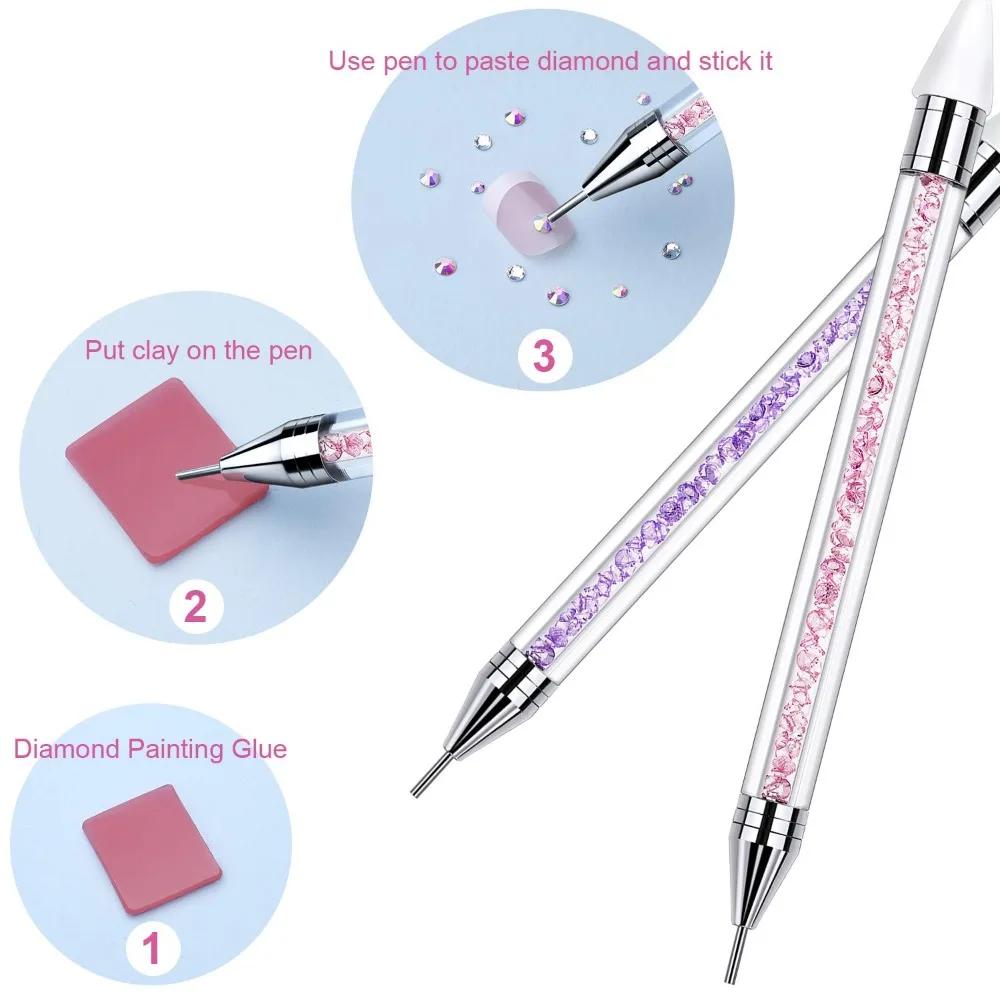 Dual-purpose Pick Up Rhinestone Tools Nail Art Dual Heads Acrylic Dotting Wax Pen Manicure Accessories Drill Gem Picking Picker