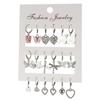 Hot-selling European and American metal earrings set, women's animal butterfly snake shape niche earrings set