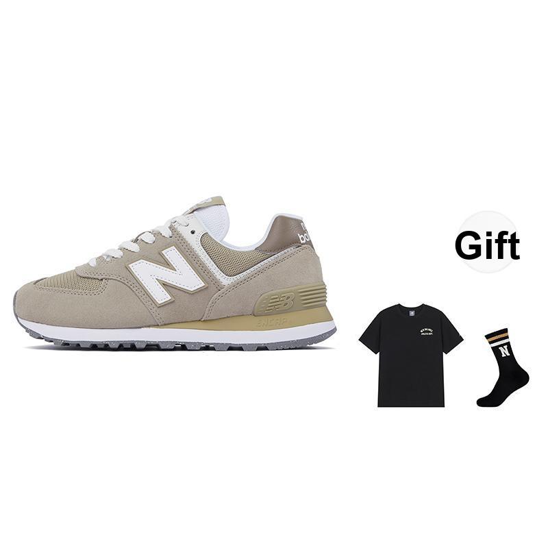 New Balance 574 Light Mushroom унисекс кроссовки коричневые керамические белые U574ESF