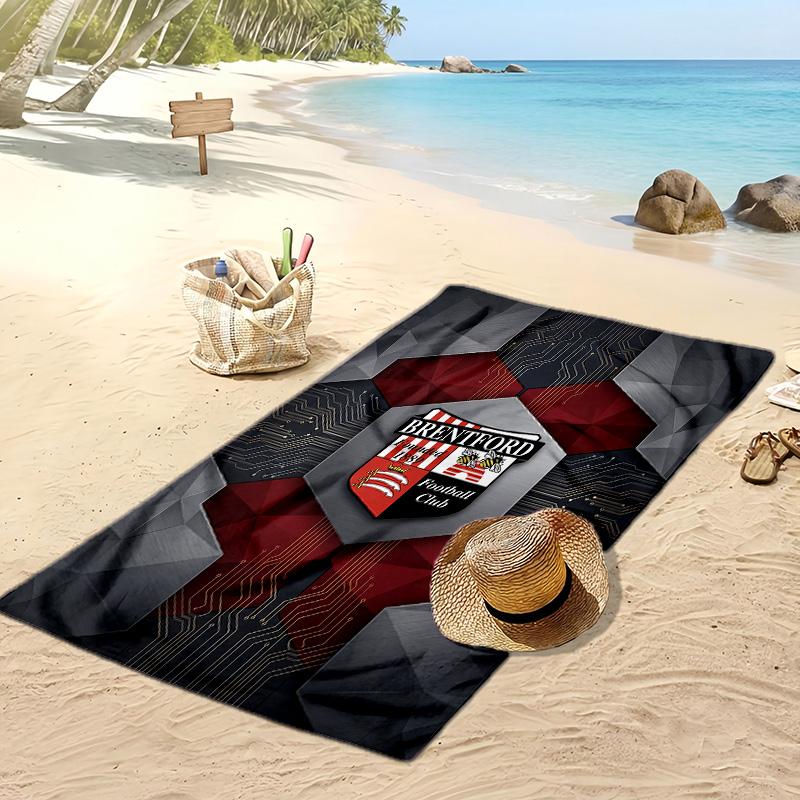 Asciugamano da Spiaggia con Stampa del Brentford Football, Asciugamano Grande Morbido ad Asciugatura Rapida per Spiaggia Campeggio Nuoto