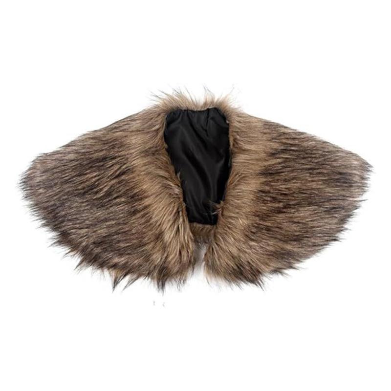 Vikinges Faux Furs Shawl Barbarian Collar,Medieval Knight Mantle Shoulder Wrap Warriour Cape Shawl Renaissances Costume
