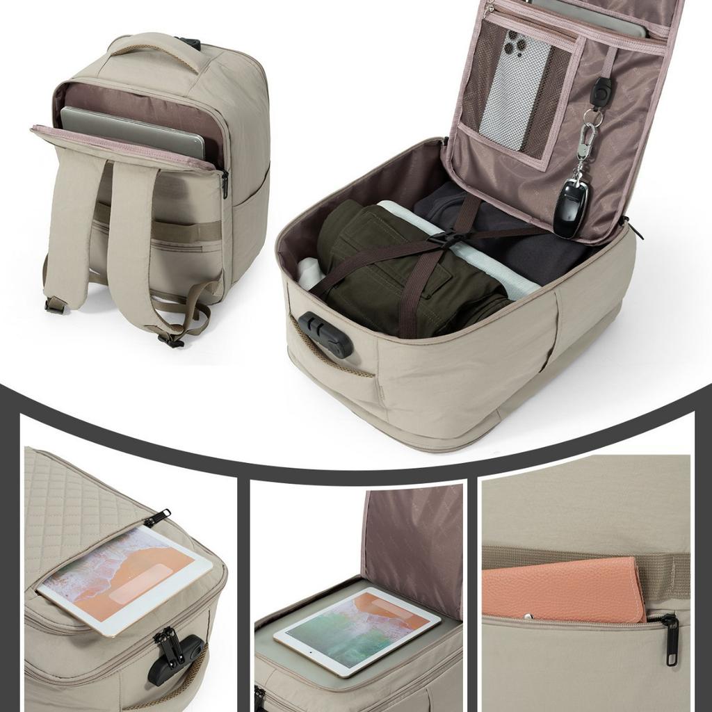 Schoolbag with Combination Lock Fashion Schoolbag Business Commuter Backpack Anti-theft Backpack Women's Storage Waterproof 11.1 Inch Computer Bag