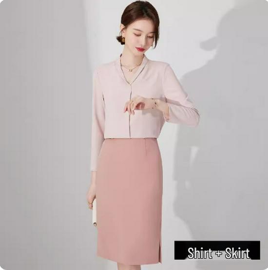 

Женский розовый костюм Aishangchen: Высококлассный, Профессиональный, Темпераментный стиль богини для вещания и ведущих. L