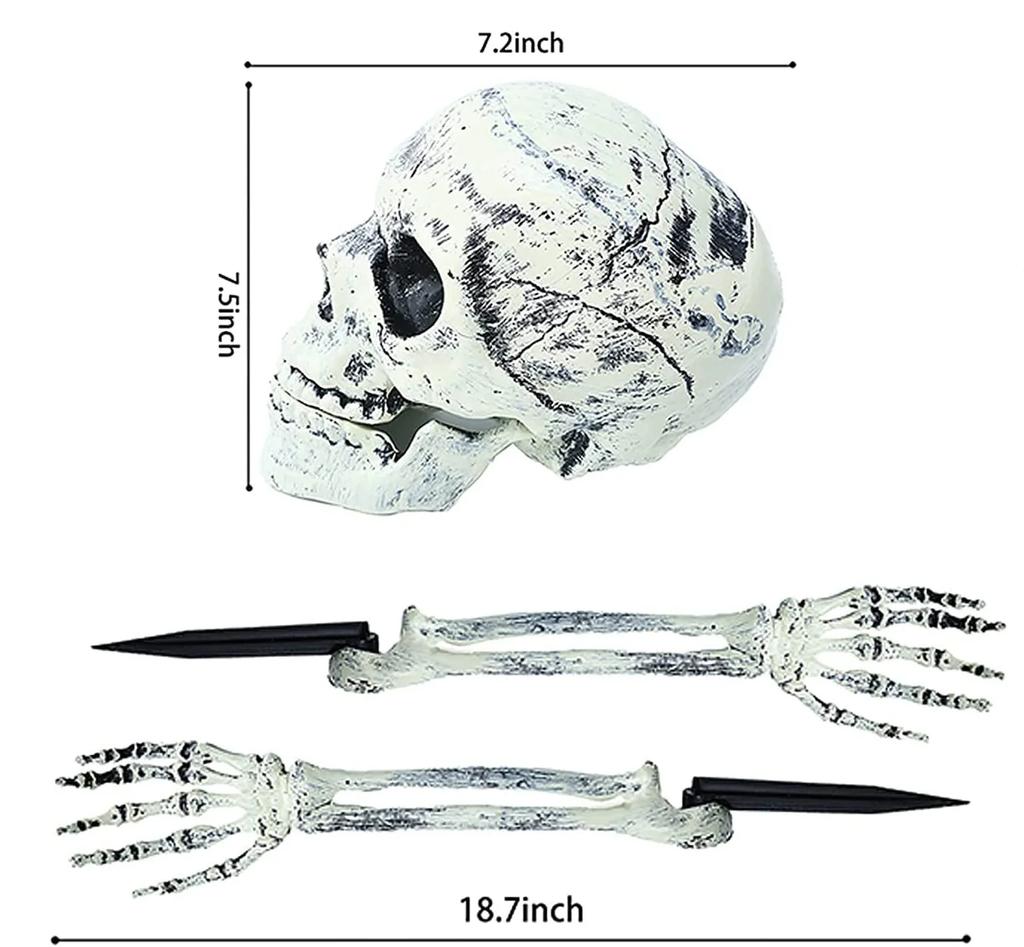 1/2/3pcs Halloween realistic skull hand arm Halloween party home garden lawn decoration