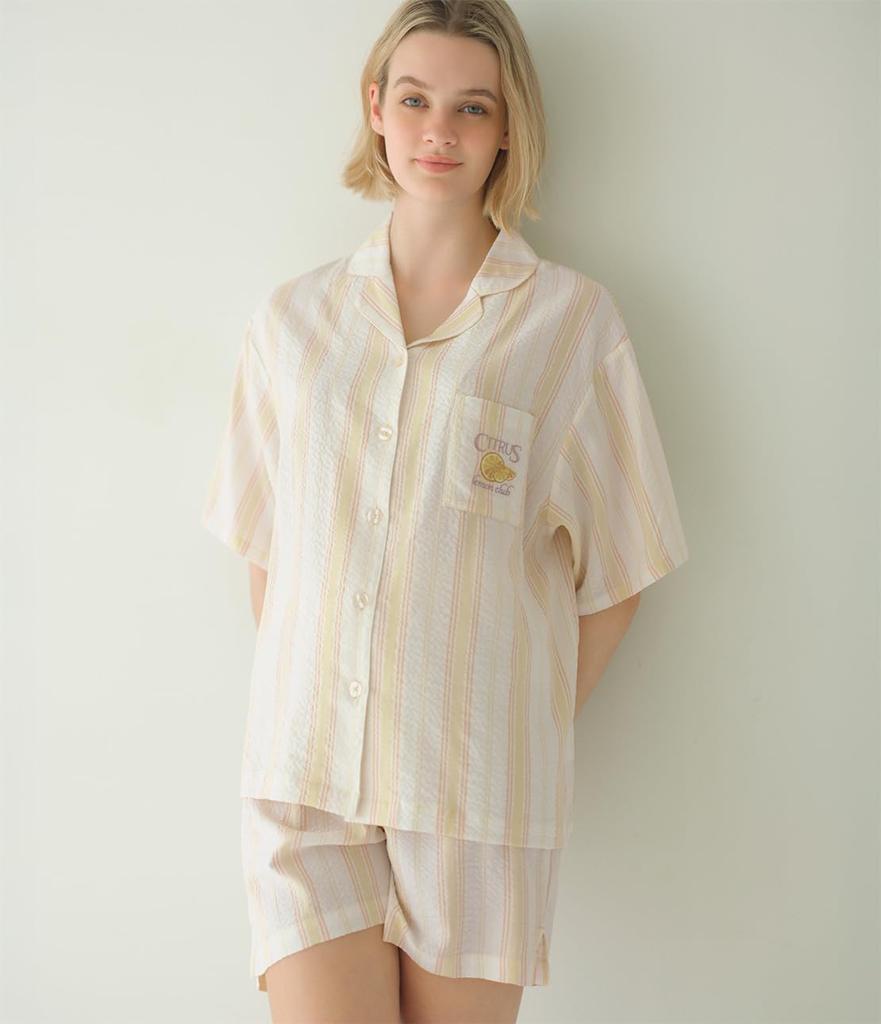 Peach John Easy Shirt One Summer Pajamas, Lemon, Size, Loungewear, Comfortable, Breathable, Non-sticky, Stylish, Cute,