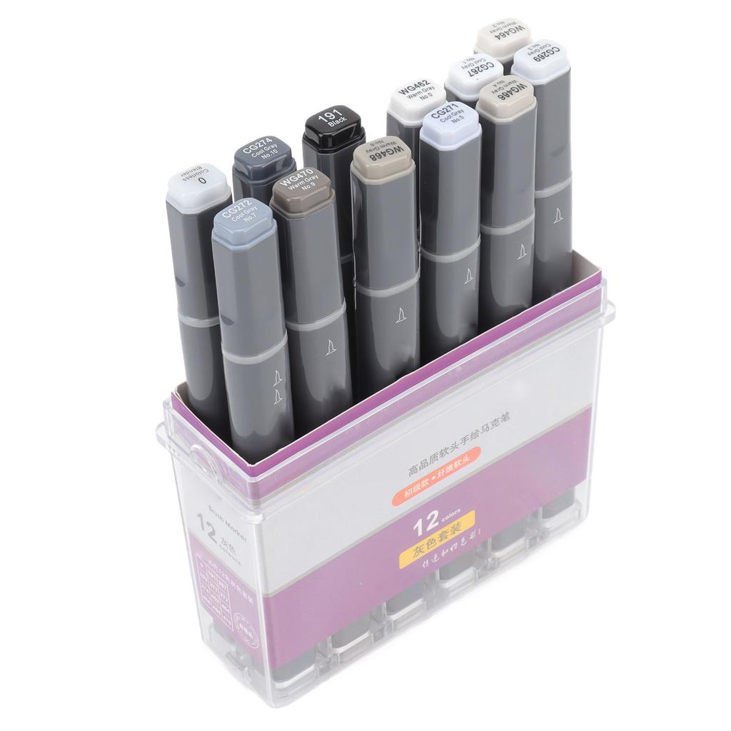 12 Pcs Acrylic Paint Markers Environmentally Friendly Safe Wide Applications Double Ended Markers Set