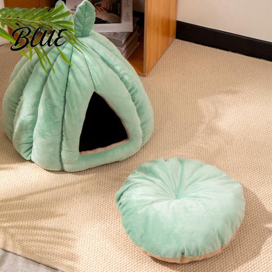 Velvet Pet Cushion Shape Dog Warm Bed Nest Winter Closed Cat Cactus Ball Cage