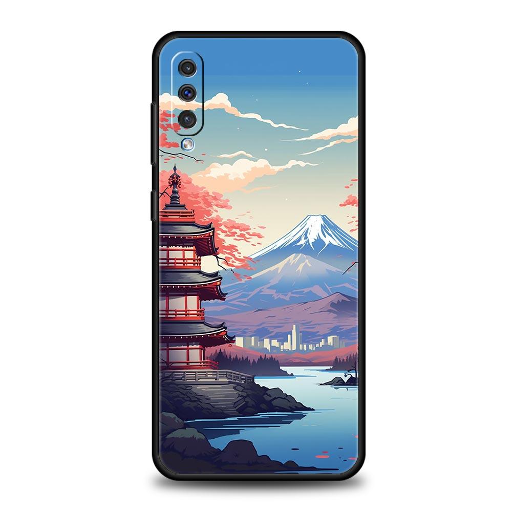 Japan Mount Fuji Malerei Kirschblüte Handyhülle Für Samsung A56 A36 A26 A34 A17 A16 A06 A14 A12 A54 A72 A52 A50 A40 A32 Abdeckung