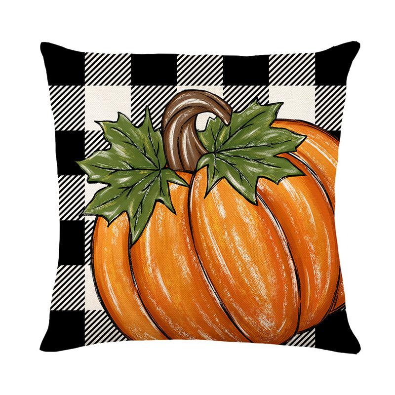 

Pumpkin Print Pillow Cover Polyester Print Home Living Room Sofa Decoration Cushion Bedroom Cushion Cover 45 * 45Cm (without pillow core)