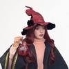 Cappello da Strega da Donna con Fiore da Polso per un Cosplay Comodo ed Elegante per la Celebrazione di Halloween e lo Spettacolo Teatrale